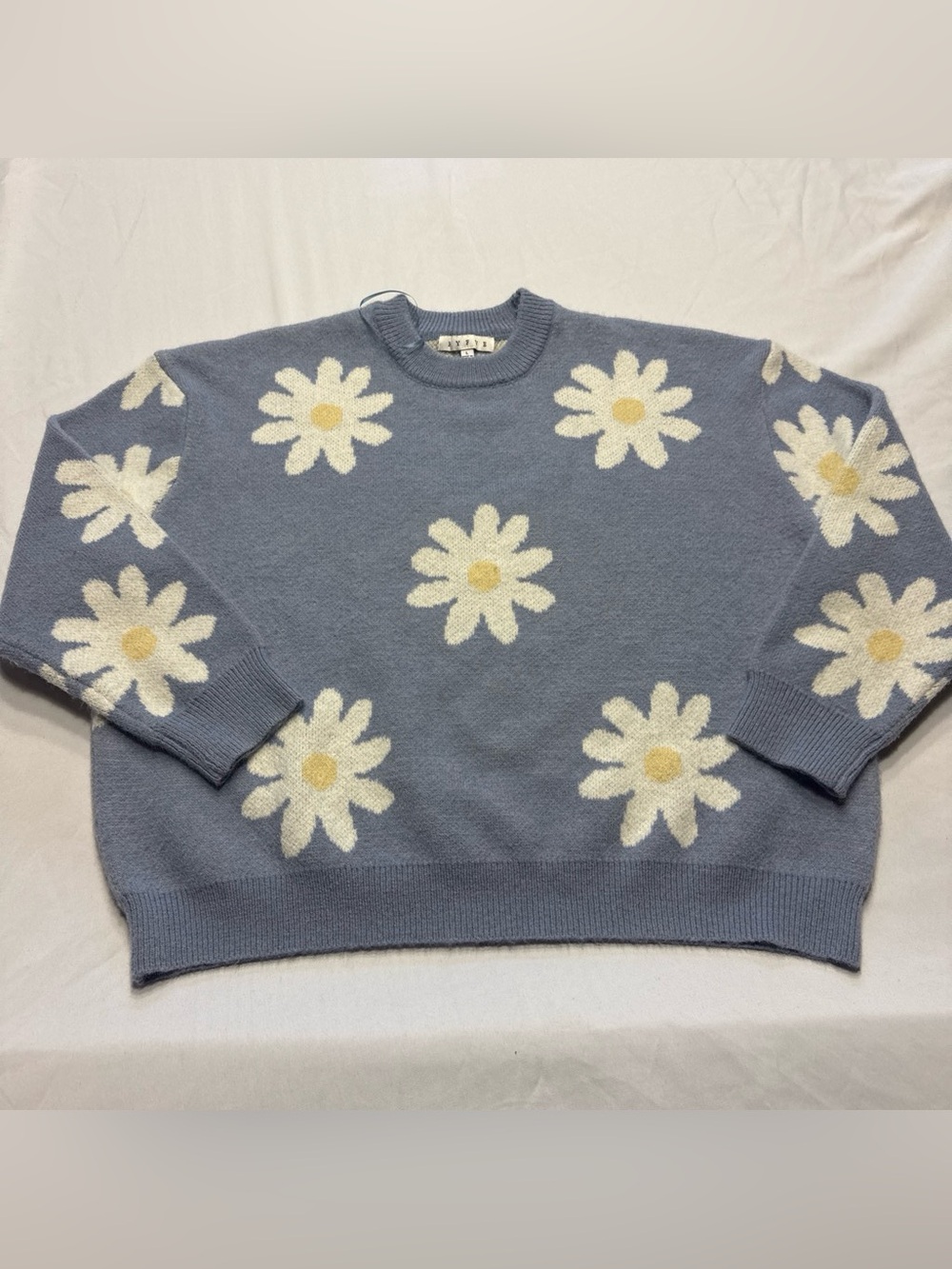 HYFVE Blue Daisy Crewneck Sweater